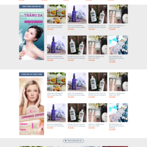 Mẫu website đẹp bán mỹ phẩm chăm sóc sắc đẹp