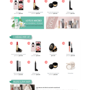 Mẫu website đẹp bán mỹ phẩm đồ trang điểm 06