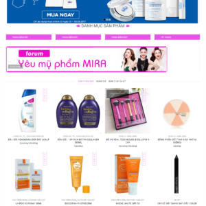 Mẫu website đẹp bán mỹ phẩm đồ trang điểm