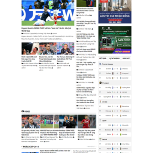 Mẫu website tin tức bóng đá wordpress
