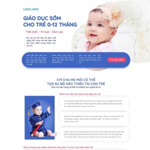 Source Code Theme WordPress landing page khóa học dạy trẻ