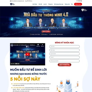 Source Code Mẫu Website khóa học đầu từ chuẩn đẹp