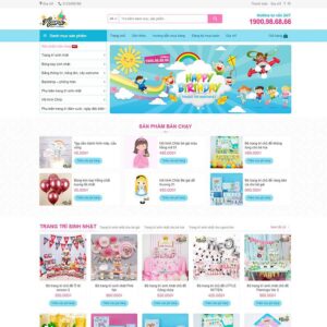 Source Code Theme WordPress bán phụ kiện trang trí sinh nhật