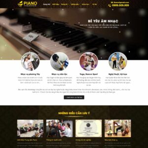 Source Code Theme WordPress đào tạo, khóa học piano, nhạc cụ